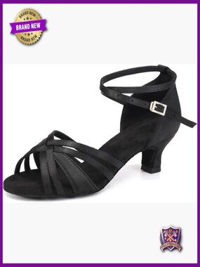 Women Latin Dance Shoes Open Toe Performance Salsa Bachata Ballroom, 2in Heel